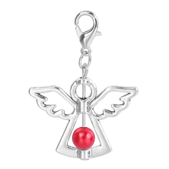 Schutzengel-Anhänger mit roter Perle 29 x 37 mm 1 Stück