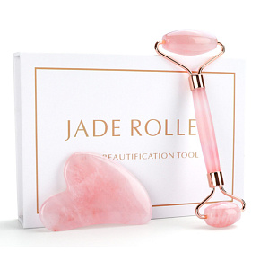 Rosmarin Gua Sha 5 x 8 cm + Massagerolle 14 x 5,5 cm reduziert Falten, Schwellungen, verbessert die Hautelastizität, festigt Rosmarin Gua Sha 5 x 8 cm + Massagerolle 14 x 5,5 cm reduziert Falten, Schwellungen, verbessert die Hautelastizität, festigt