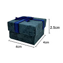Geschenkbox mit Schmuckschwamm und Schleife, dunkelblau, 4 x 4 x 2,5 cm, 1 Stück