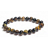Tigerauge multi dark Armband elastischer Naturstein, Kugel 8 mm / 16-17 cm, Stein der Sonne und Erde, bringt Glück und Reichtum