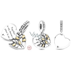 Charme Sterling Silber 925 Herz und Baum des Lebens 2in1, Anhänger am Armband Familie Charme Sterling Silber 925 Herz und Baum des Lebens 2in1, Anhänger am Armband Familie