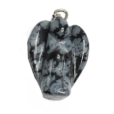 Obsidianflocke Engel Schutzengel Anhänger Naturstein 1,7 cm 1 Stück, Rettungsstein