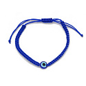 Blaues Auge Seil Armband gewebt dunkelblau