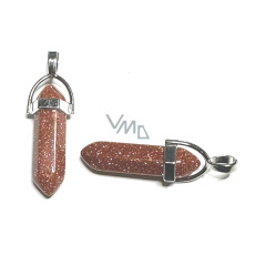 Goldstein Goldpendel Sechseck-Anhänger 41 x 13 mm, Stein des Anstoßes Goldstein Goldpendel Sechseck-Anhänger 41 x 13 mm, Stein des Anstoßes