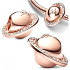 Charm 925 Sterling Silber Planet Saturn Funkelnder Stern mit Ring, Perle für Armband Weltraum