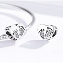 Charme Sterling Silber 925 Herz Fußabdruck Perle auf Armband Familie