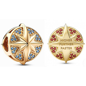 Charme Sterling Silber 925 Marvel Emlem Captain, Perle für Armband