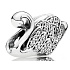 Charme Sterling Silber 925 Majestätischer Schwan, Perle am Armband Tier