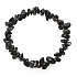 Obsidian schwarzes Armband elastischer gehackter Naturstein 19 cm, Rettungsstein