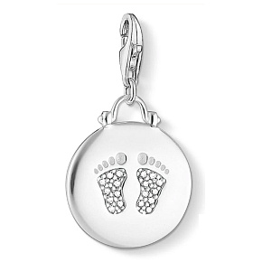 Charm Sterling Silber 925 Baby - Disc Baby Spur, Karabinerverschluss Geburtsstein Armband Charme