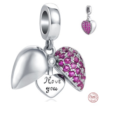 Sterling Silber 925 Herz Openable I Love You Anhänger Armband Liebe
