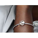 Sterling Silber 925 Herz und Schloss, Perle auf Liebesarmband