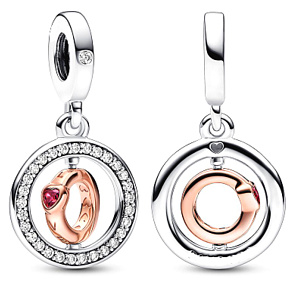 Charms Sterling Silber 925 Liebe, die sich dreht - drehbarer Ring, Liebesarmband-Anhänger Charms Sterling Silber 925 Liebe, die sich dreht - drehbarer Ring, Liebesarmband-Anhänger