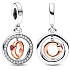 Charms Sterling Silber 925 Liebe, die sich dreht - drehbarer Ring, Liebesarmband-Anhänger