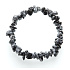 Obsidianflake Armband elastisch gehackter Naturstein 19 cm, Rettungsstein