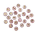 Rosenquarz runder Runen-Alphabet Naturstein, 16 - 19 mm 25 Stück