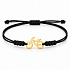 Die Kraft der Farben – Im Herzen Radfahrer – schwarzes Armband mit Fahrrad in Gold