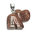 Goldstein Gold Elefant Anhänger, handgeschliffene Figur 1,8 x 2,5 x 8 mm, Stein der Begierde