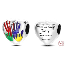 Sterling Silber 925 Herzdrucke - Familie - heute, morgen und für immer, Perle auf Armband Familie Sterling Silber 925 Herzdrucke - Familie - heute, morgen und für immer, Perle auf Armband Familie